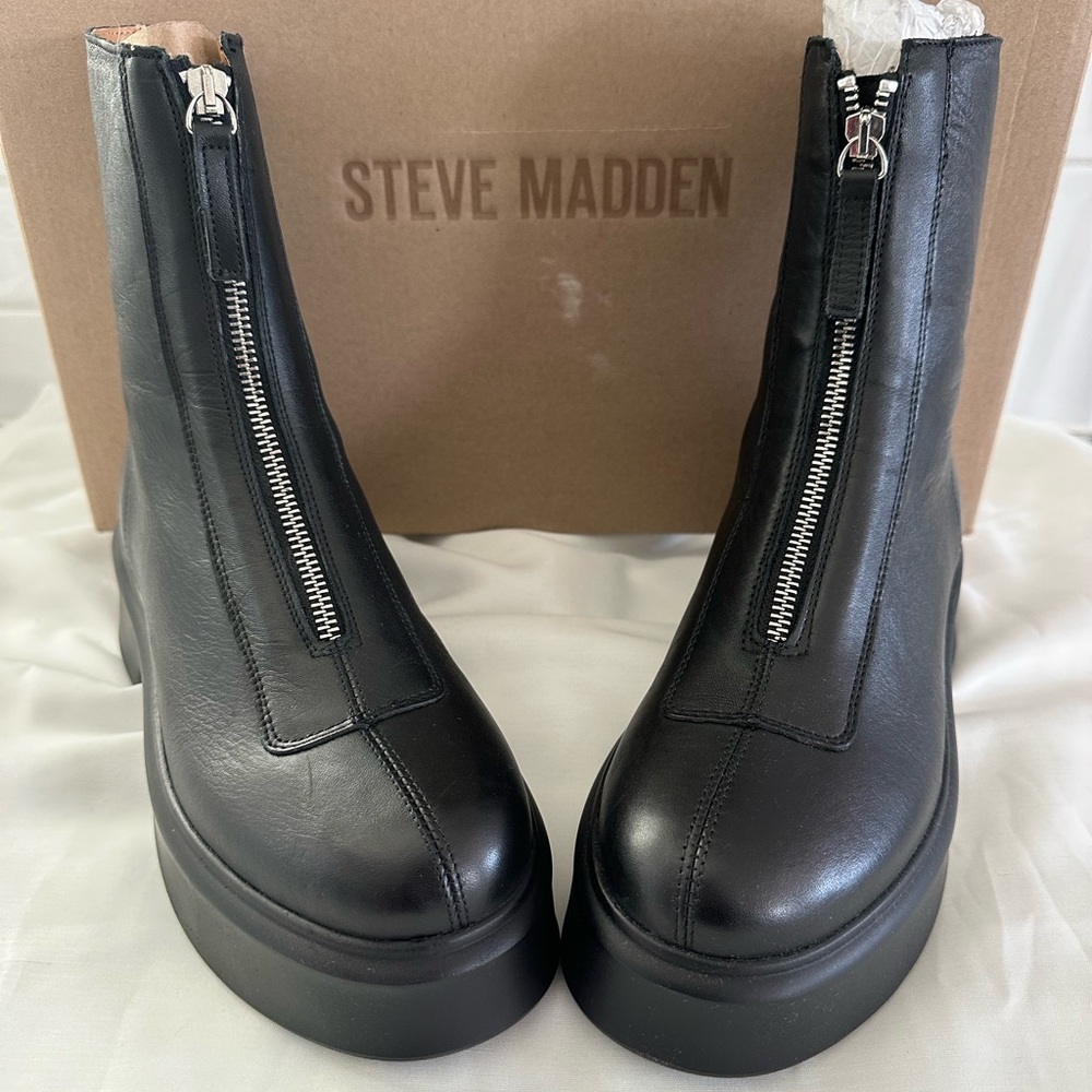 Steve Madden Jones BootsBlack Zippered Leather